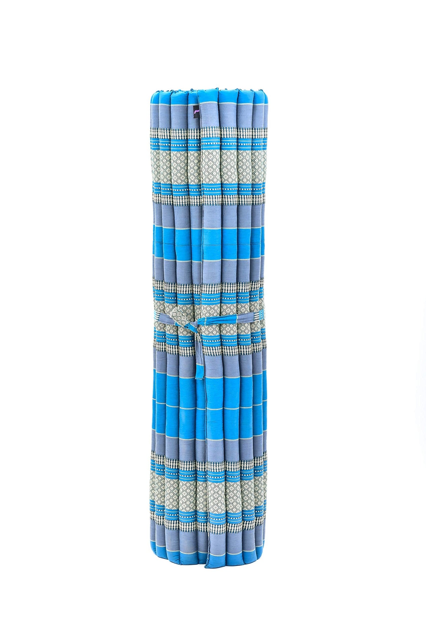 Leewadee - Foldable Floor Mattress - Japanese Roll Up Futon -Trifold Tatami Mat- Guest Floor Bed - Camping Mattress - Thai Massage Mat, Kapok Filled, 75 x 57 inches, Light Blue