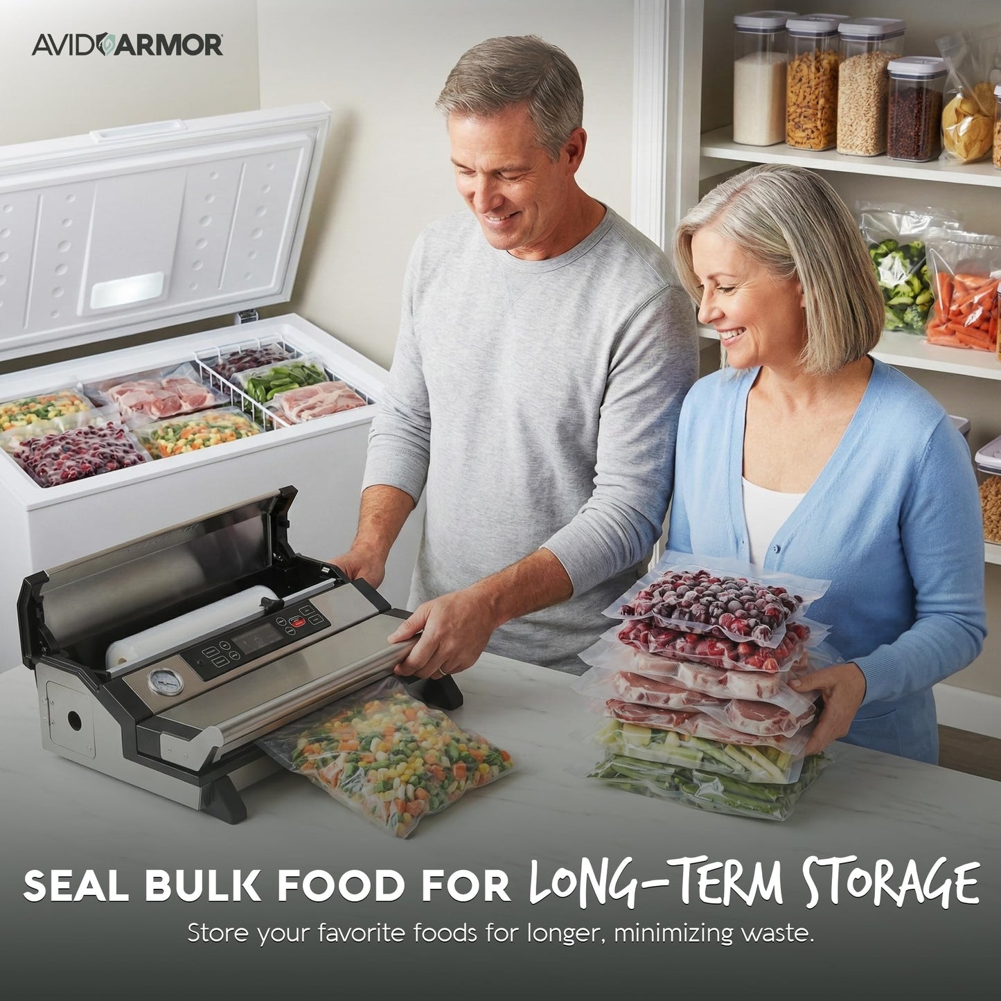 Avid Armor Vacuum Sealer A420XL – 16" Wide Seal Bar for Wider Bags, Fits 50 ft Rolls, Seals Multiple Quart Bags, Food Saver for Kitchen Storage, Sous Vide, Marinating