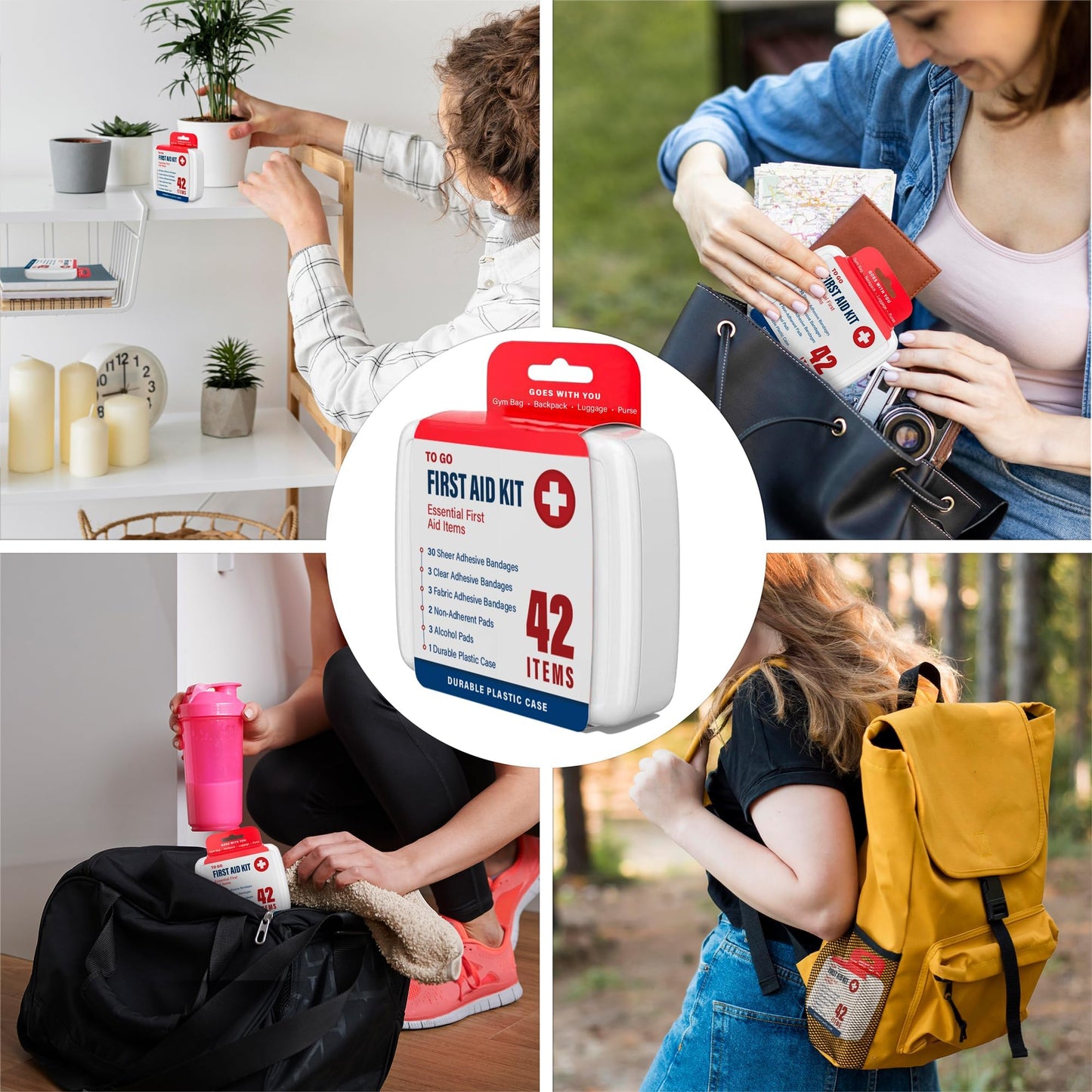 DecorRack 2000 Piece First Aid Kit, 48 Individual Boxes of 42 Items Each, First Aid Kits for Minor Cuts, Scrapes, Travel, Car, Home, Work, Field Trips or Camping (2000pcs, 48 Pack)