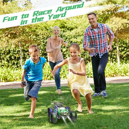 Remote Control Car RC Cars All Terrain Monster Truck Outdoor 2WD Off Road Hobby RC Truck with 2 Rechargeable Batteries and Colorful Light 20Km/h Fast RC Car Toys Gift for Kids Boys