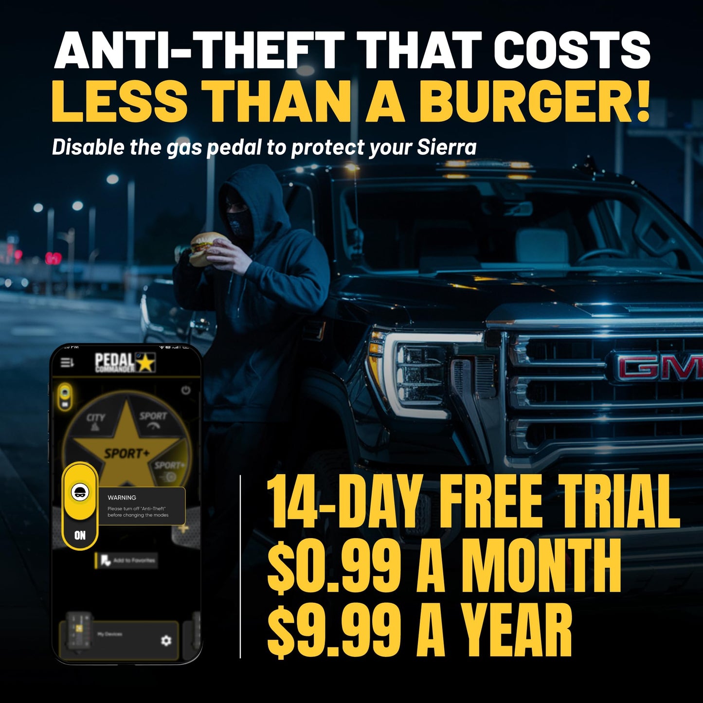 PEDAL COMMANDER for GMC Sierra 2500HD 3500HD 2020-2026 Throttle Response Controller - Plug-and-Play, 4 Modes, Wireless App Control, Anti-Theft, Towing Hauling Lifted - Off-Road Work Truck Compatible