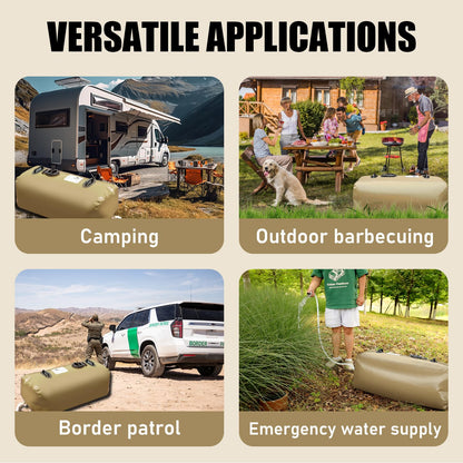 Yellow Drinking Water Storage Bladder,25 Gallon Portable Water Bladder Tank, RV Water Tank, Can Be Used for Storing Drinking Water, Camping, Traveling, Wilderness Survival Patrols, Etc.