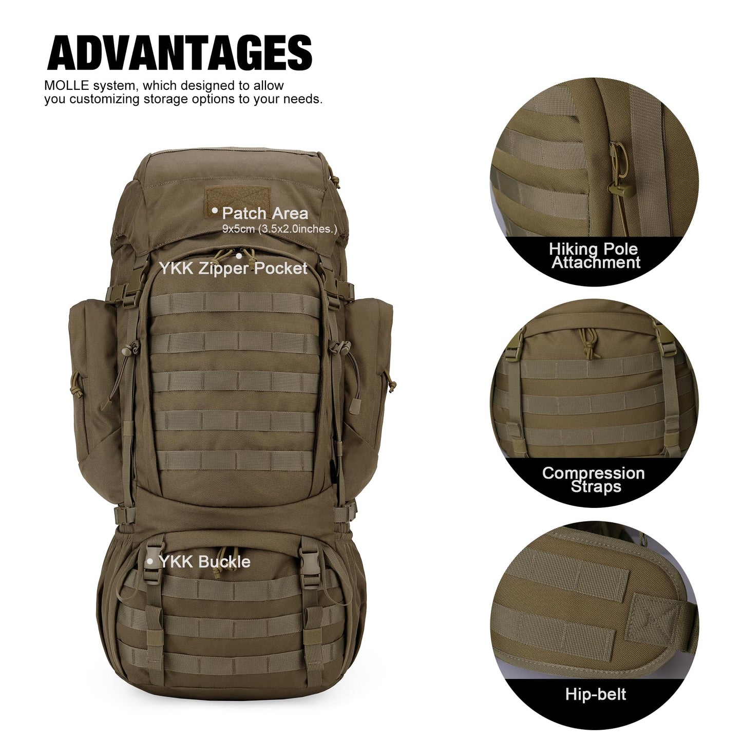 Mardingtop 60L Internal Frame Backpack + 25L Cordura Hiking Backpack