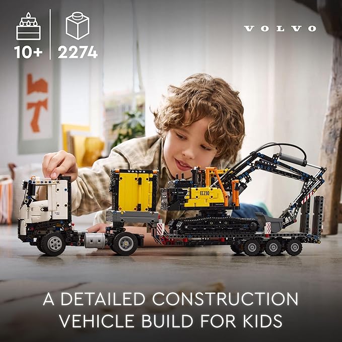 LEGO Technic Volvo FMX Truck &amp EC230 Electric Excavator Building Toy Volvo Truck Toy with 2 Model Vehicles Great Gift for Boys and Girls Ages 10 and Up Who Love Heavy Duty Construction Models 4