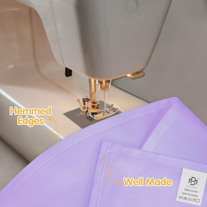 BRILLMAX 8 Pack Lavender Tablecloths 70 x 120 Inch for 6ft & 8ft Rectangle Tables - 150 GSM Polyester Fabric, Universal Fit, Water, Stain & Wrinkle Resistant Cloth Cover for Wedding Banquet Dining