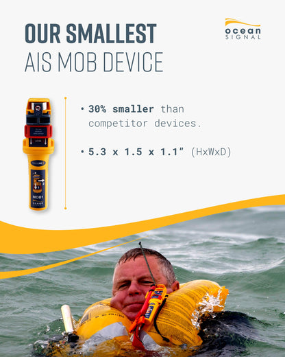 Ocean Signal rescueME MOB1 - Compact AIS Man Overboard Device with Automatic Activation, 7-Year Battery Life, 24 Hours of Operation, and Integrated DSC Transmitter