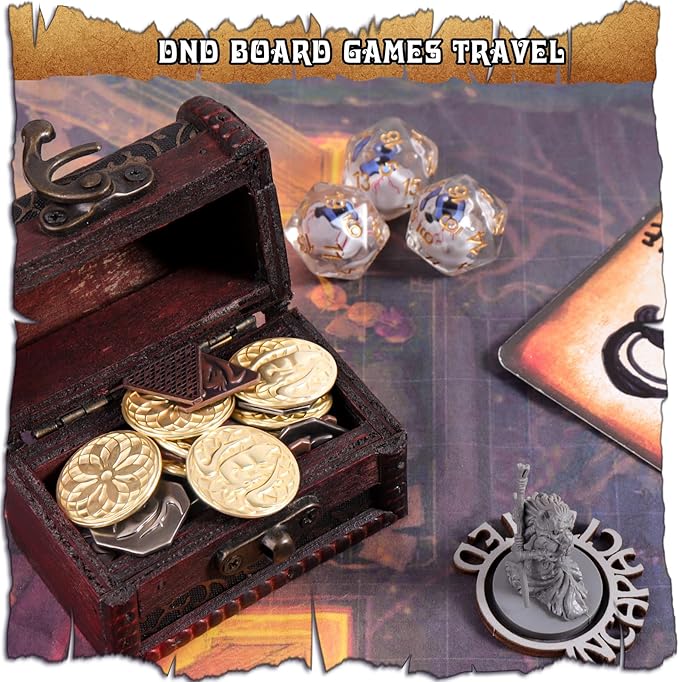 Byhoo 120 PCS Metal Coins Gold Silver and Copper Come Fake Coins for DND Fantasy Coins for Games Tokens RPG Games Accessories for Board Games Dungeons and Dragons