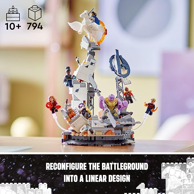 LEGO Marvel Endgame Final Battle 76266 Avengers Model for Build and Display Collectible Playset with 6 Minifigures Including Captain Marvel Idea for Teen Boys Girls and Marvel Fans