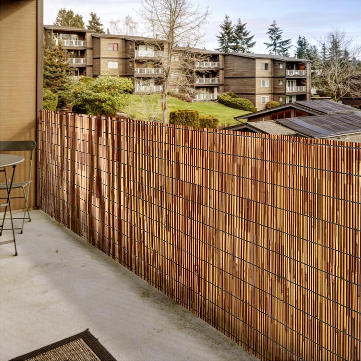Natural Reed Fencing Rolls,6FT X 16.4FT Reed Screen Curtain Bamboo Fence Covering Privacy for Outdoor Backyard Patio Garden Decorative Fence (Brown)