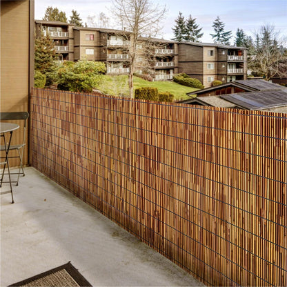 Natural Reed Fencing Rolls,6FT X 16.4FT Reed Screen Curtain Bamboo Fence Covering Privacy for Outdoor Backyard Patio Garden Decorative Fence (Brown)