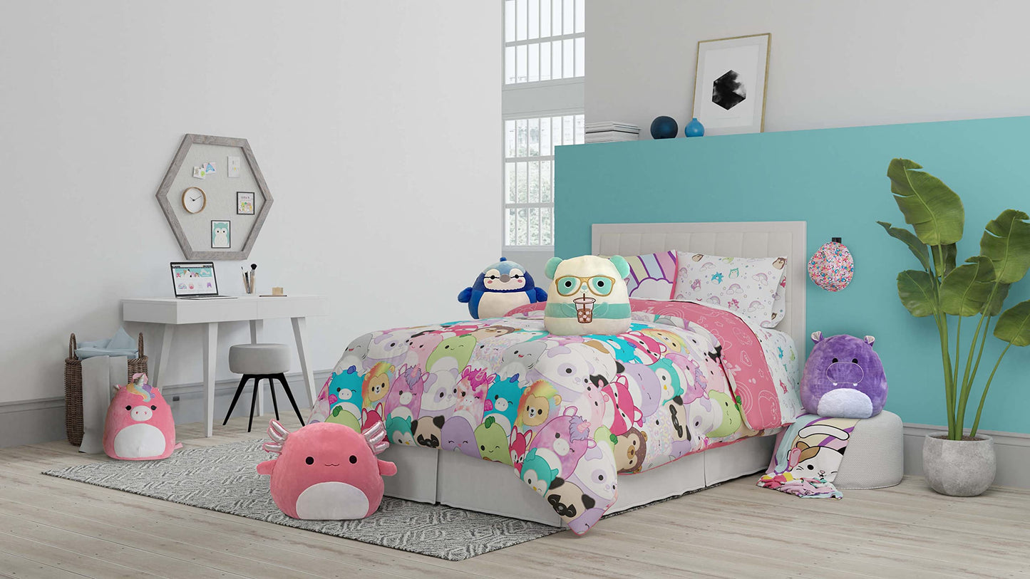 Franco Squishmallows Bedding Super Soft Comforter and Sheet Set with Sham, 7 Piece Queen Size