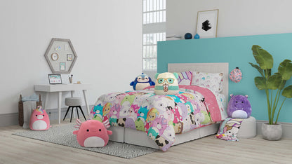 Franco Squishmallows Bedding Super Soft Comforter and Sheet Set with Sham, 7 Piece Queen Size