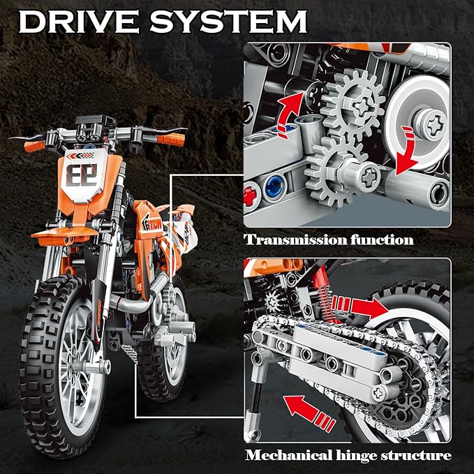 Motorcycle Building Blocks Set Technic Motorcycle 1:8 Scale Collectible Model Kit STEM Building Toy Bricks Set for Boys Teens Adults Display Gift for Motorcycle Fans (434 PCS)