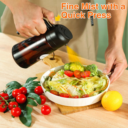 Oil Sprayer for Cooking, 2 In 1 Oil Dispenser and Oil Sprayer (Black+Dark Brown)