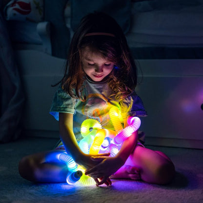 nutty toys Light Up Pop Tubes - Sensory Toys - Glow Sticks for Kids, Fine Motor Skills Toddler Fidget, Top ADHD & Autism Essentials 2026, Unique Gifts Idea, Best Boy & Girl Easter Basket Stuffers