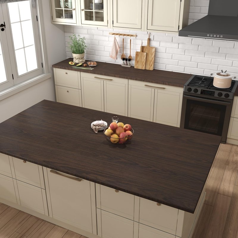 BAYYA Dark Brown Wood Grain Contact Paper Waterproof Peel and Stick Wallpaper Black Walnut Furniture Sticker for Kitchen Cabinet Table Floor Shelf Drawer Liner Self-Adhesive Vinyl Film Wall Covering