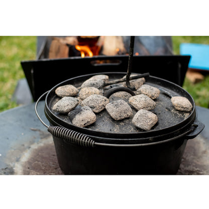 Cuisiland 16QT Cast Iron Dutch Oven with Lip Lid & Bail Handle – Extra Large Pre-Seasoned Campfire Pot for Outdoor Cooking, Roasting, Baking & Stews – Heavy-Duty Camping Cookware for Even Heat