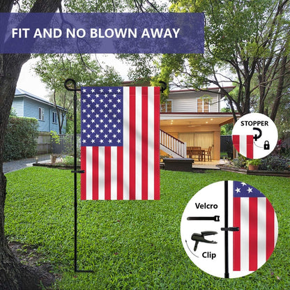 YEAHOME Garden Flag Holder - Premium Weather-Proof Metal Stand with Clip & Stopper | Outdoor Decor