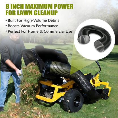 Heavy Duty 8 Inch x 8 Foot Leaf Vacuum Hose, Flexible PVC Replacement Part for DR Trac Vac Cyclone Agri-Fab, Universal Grass Catcher Bagger Attachment for Lawn Vacuums and Leaf Collection Systems