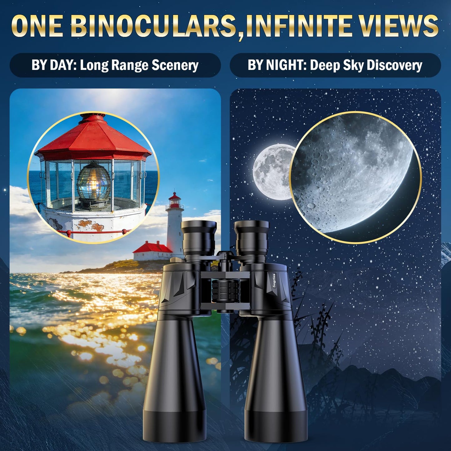 Sogries Binoculars for Adults High Powered, 10x35 HD Binoculars with 70MM Large Objective Lens, BAK4 Prism & FMC Optics for Bird Watching, Stargazing, Hunting & Travel