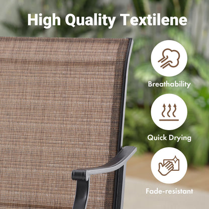 Soohow Outdoor Dining Chairs Set of 2, 360°Swivel Patio Dining Chair with Textilene Fabric, Outdoor Metal Armchair All Weather Resistant, Ergonomic Comfort, Perfect for Patio, Backyard, Balcony