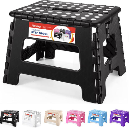 ACSTEP Folding Step Stool - Sturdy 9-Inch Collapsible Design for Kids & Adults | Non-Slip, Lightweight, 300 lbs Capacity