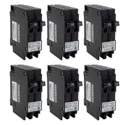 RecPro RV Circuit Breaker Q3020 | 30/20 Amp Twin Single-Pole | 120V Thermal-Magnetic | Standard Trip | Plug-in Type | QT Compatible | Camper/RV Electrical Breaker (6 Pack)