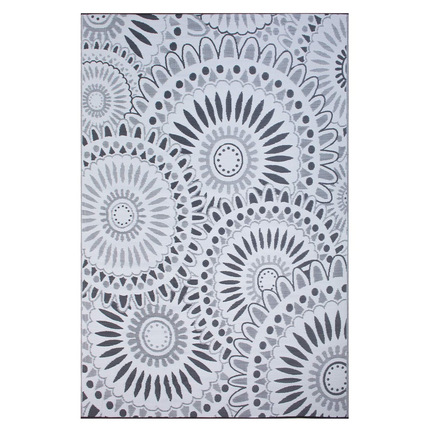 Santex Reversible Outdoor/Indoor Plastic Straw Rugs Waterproof Portable Mat Easy to Clean Outdoor Patio Mat, Perfect for Garden, Patio, Picnic, Decking-（Grey,9x18Ft