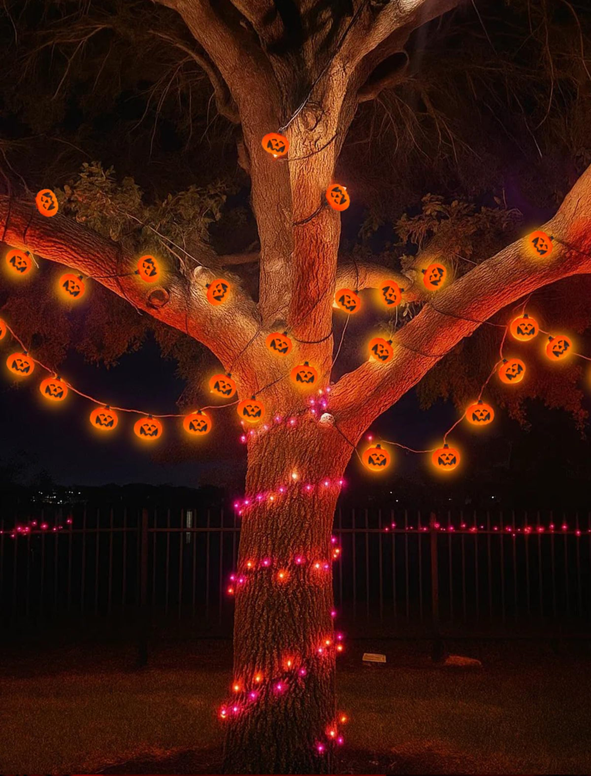 Konictom Halloween Pumpkin String Lights, 10FT, 12 LED Waterproof Bat Lights for Indoor/Outdoor Decorations