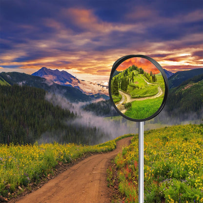 Hydencamm Convex Safety Mirror 𝟮𝟰" 𝗔𝗿𝗰𝘆𝗹𝗶𝗰 𝗗𝗿𝗶𝘃𝗲𝘄𝗮𝘆 𝗠𝗶𝗿𝗿𝗼𝗿, Outdoor Security Mirror Extends View with Adjustable for Bracket, Warehouse, Parking, Garage, Office, Home, Factory