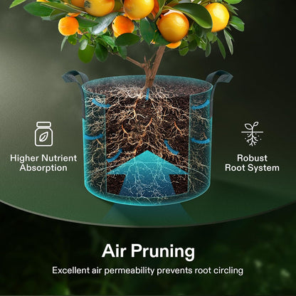 VIVOSUN 15 Gallon Plant Grow Bags - Heavy Duty Nonwoven Fabric Pots with Handles | 5-Pack