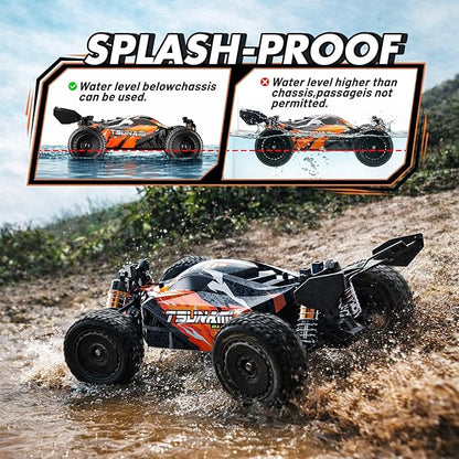 RC Cars 1:18 High-Speed RC Off-Road Truck for Adults &amp Boys36KM/H RC Car with Metal Drivetrain Dual Rechargeable Batteries Splash-Proof Electronics Portable Remote Control Car for Outdoor Fun