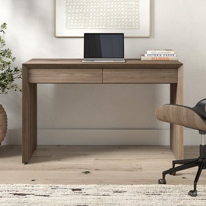 Henn&Hart 48" Modern Rectangular Wooden Home Office Desk Computer Desk Writing Table with 2 Storage Drawers for Home Office, Weathered Gray