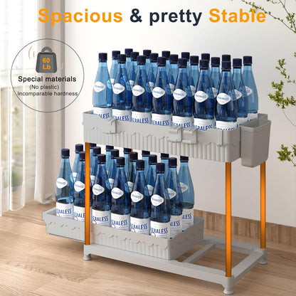 Sevenblue Under Sink Organizers - 2-Tier Kitchen & Bathroom Storage with Sliding Drawers | Gray, 14.8 Inch