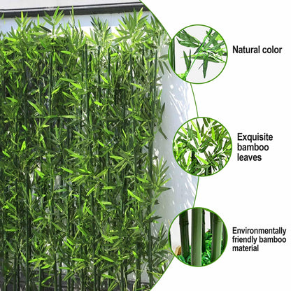 Artificial Green Bamboo Plant Balcony Privacy Screen Plants Privacy Fence for Outdoor Garden Terrace Courtyard Entrance(100cm/3.3ft)