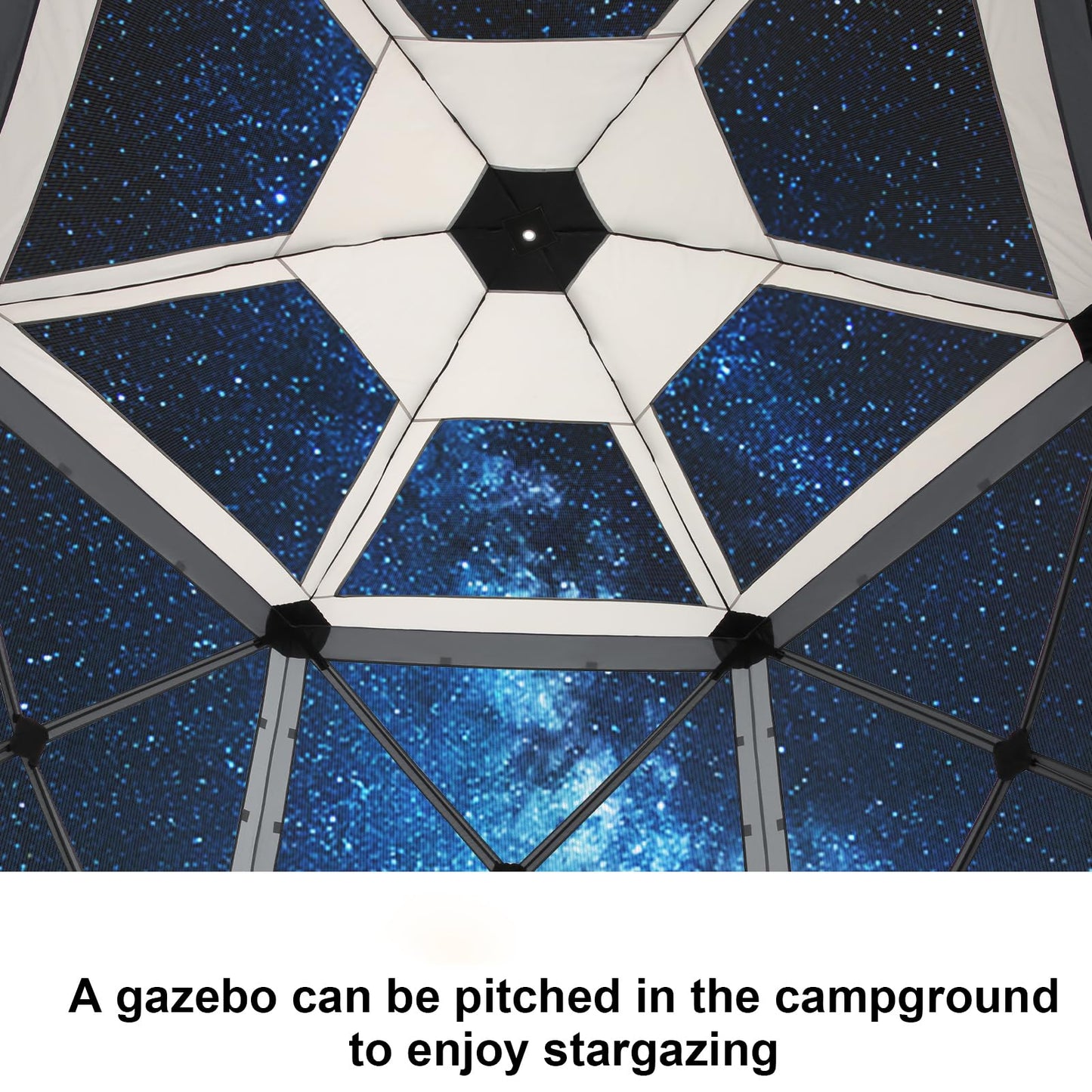 COBIZI 12x12 FT Pop Up Canopy Stargazing Tent, Gazebos On Clearance with Removable Roof, Screened in Gazebo, Screen Tents Portable carpas para Patio for Outdoor Camping,Backyard, Garden,Grey(Pro)