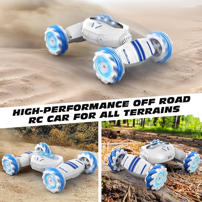 Remote Control Car Gesture Sensing RC Car Boys Toys for 6-8 Years Old Best Birthday Gifts for Kids 4WD 2.4Ghz 360° Rotating 2 Control Modes Control Transformer Toys Twist Cars