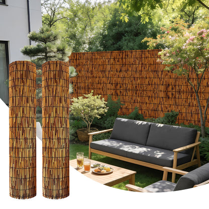 GALTEED 4FT X 16.4FT Natural Reed Fence, 2Pack Bamboo Privacy Fencing 4ft High Decorative Reed Screen for Outdoor Patio Balcony Garden Backyard 4FT (Height) X 16.4FT(Length