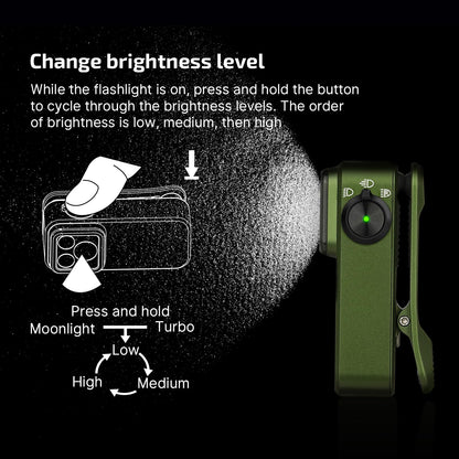 OLIGHT Perun 3 Rechargeable Headlamp Flashlight Bundle Oclip Pro EDC Flashlight Clip-on Light