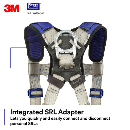 DBI-Sala 3M DBI-SALA ExoFit X100 Comfort Vest Climbing Harness Fall Protection, OSHA, ANSI, Front and Back D-Rings, Tongue Buckle Leg Straps, Quick Connect Chest Buckle, Zinc Plated Steel, 1401119, 2X