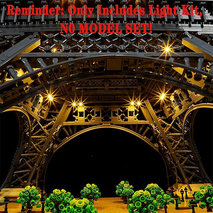 LED Light Set Compatible with Lego 10307 Eiffel Tower Icons Building Blocks Model - Model Set NOT Included