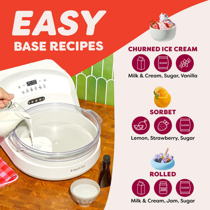 Instant Pot InstantChill Ice Cream Maker with Built‑In Compressor, No Pre‑Freezing, Real Ice Cream in Minutes*, Gelato, Sorbet, Rolled, Non‑Dairy, Mix‑Ins, Easy Clean Up, Quiet, Makes Up to 2 Pints