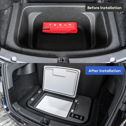 Car Refrigerator for Tesla Model Y 2017-2024, 2025-2026 Juniper, 12V Car Fridge for Model Y Trunk, 35qt (33L) Portable Freezer Cooler, -8°F to 50°F, 12/24V DC. Great for Camping, Road Trips & Home Use