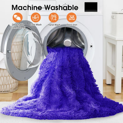 Heated Electric Blanket Throw,Warm Winter Birthday Gifts for Women Her Grandma-Faux Fur with Soft Sherpa,10 Heat Settings,5 Time Settings with Fast Heating, 50x60, Rainbow