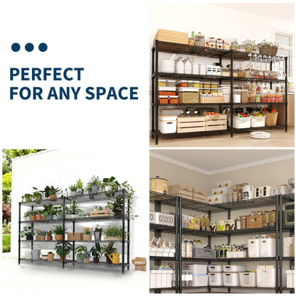 IDEALHOUSE Metal Storage Shelves 4 Tier, Adjustable Metal Shelving Unit, Heavy Duty Wire Shelf Storage Rack Organizer for Kitchen Pantry Home,1060LBS, 71" W x 15.7" D x 60" H