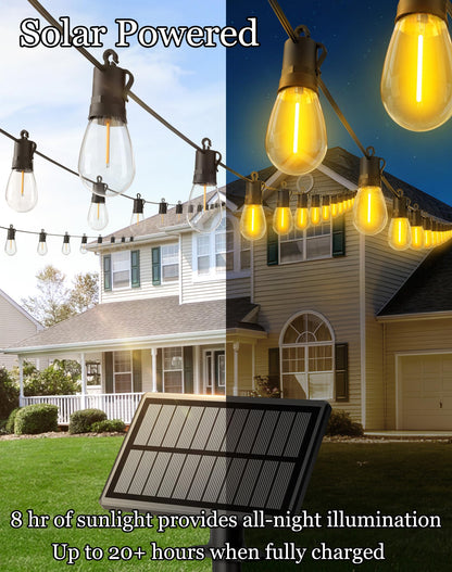 148ft-Solar-Powered-Lights-Outdoor-Waterproof-String Lights-Outside-Patio-Yard-Garden-Fence-Backyard-Deck-Porch-Balcony-Patios-Camping-Battery-Operated-LED-Fairy-Strip-Lighting-Hanging-Edison-Bulbs