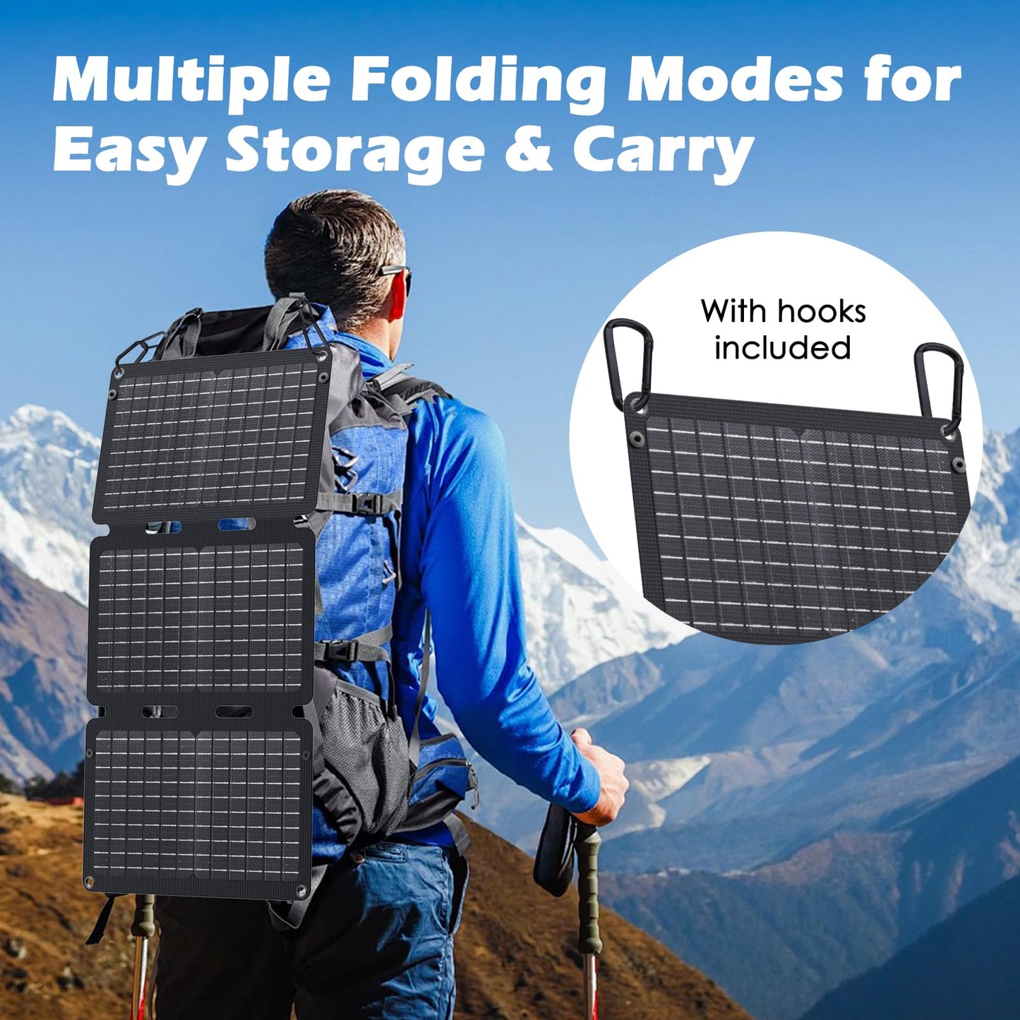 JIYHF Portable Power Station with 30W Foldable Solar Panel - 99.9Wh Backup Battery, 100W AC & 65W USB-C PD Fast Charging Ideal for Outdoor Work, Compatible with iPhone16 Series, iPad, MacBook, Laptop