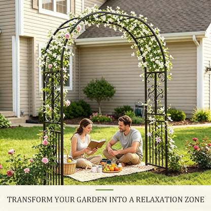 Garden Arch Metal Pergola Archway with Base, 86.5" 118" 134" 55" 71" Heavy Duty Steel Trellis for Climbing Plants, Outdoor Arbor for Wedding Backyard Lawn Pathway(Green-Diamond,55" W x 86.6" H)