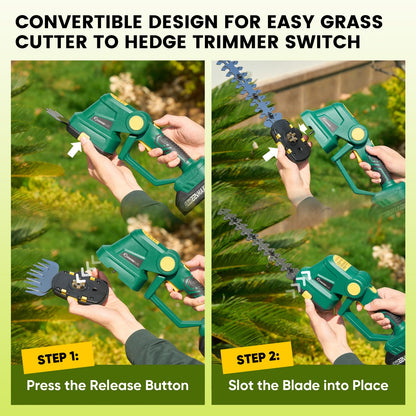 SakerPlus Portable Camping Light & Rechargeable 2-in-1 Hedge and Grass Trimmer