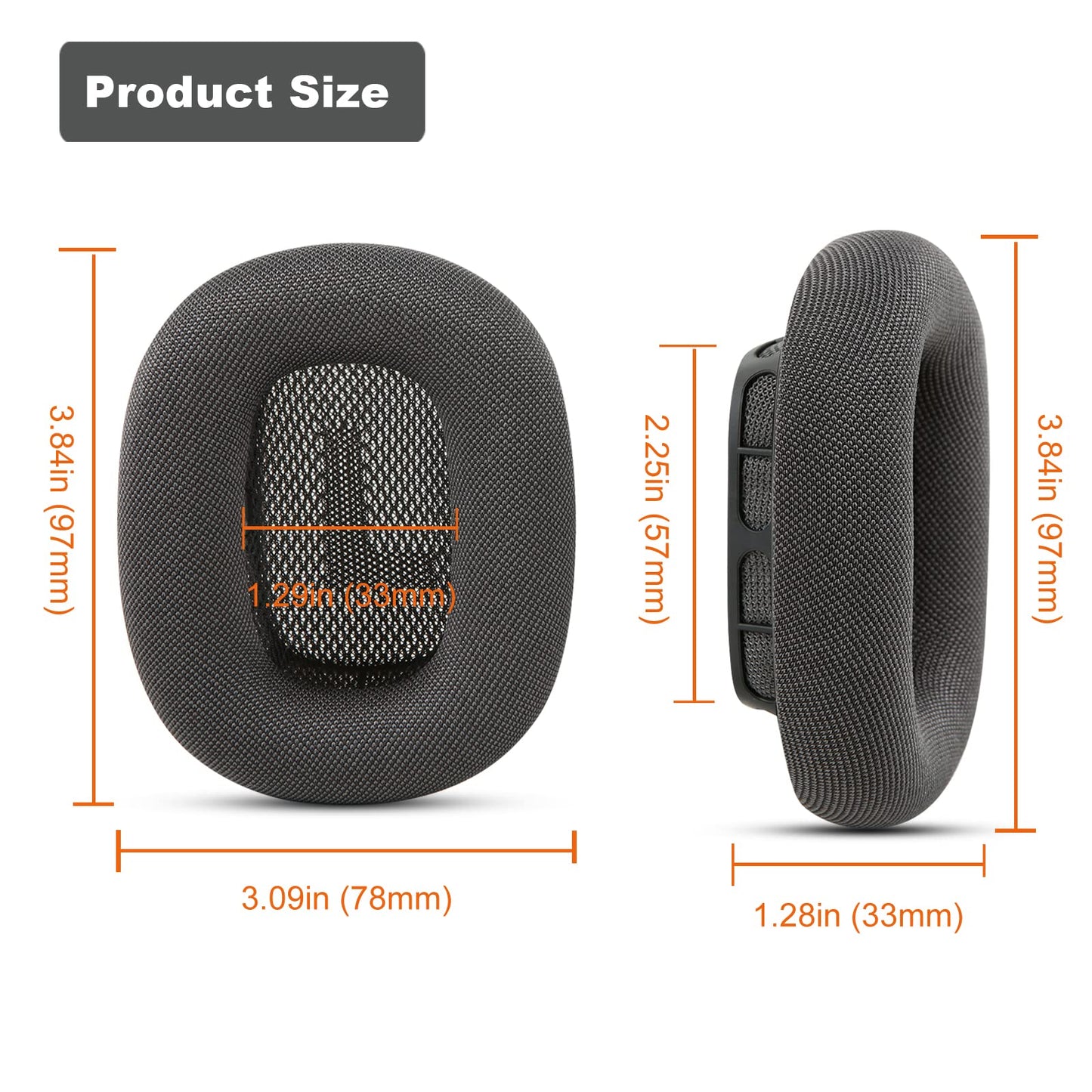 Earrock Ear Cushions Replacement for AirPods Max Headphones,Mesh Fabric Covered Earpads with Memory Foam and Magnet (Green)